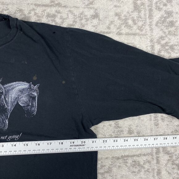 If There Are No Horse In Heaven I’m Not Going T- Shirt Flaws Men’s Size Large - Picture 4 of 6